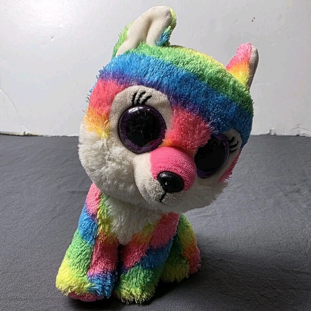 Ty Beanie RIVER Great Wolf Lodge Rainbow Plush Stuffed Animal